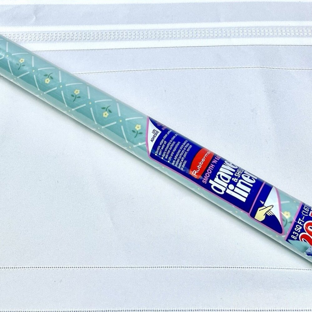 Vintage 80s Rubbermaid Posey Blue Smooth N’ Easy Shelf Drawer Liner 5ft X 20”